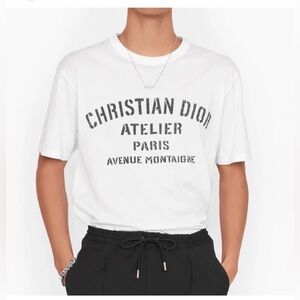 DIOR MEN Graphic Print Crew Neck T-Shirt Size Medium